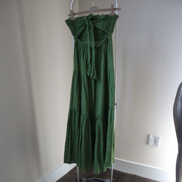 Veronica Beard McKinny Dress Midi Forest Green Smocked Top Size XS New Tag $398 - Picture 7 of 9